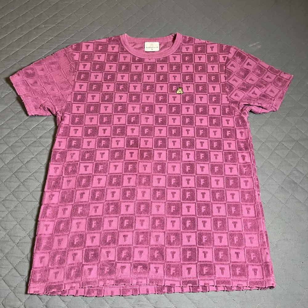 Teddy Fresh Terry Bear Patch T-Shirt Purple Men's Medium‎ Logo Graphic Tee